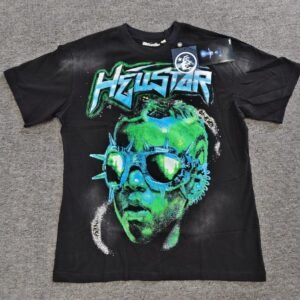 Hellstar Portrait Print Street Style Black T-shirt