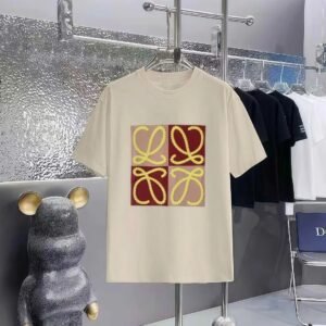 LOEWE Logo Collection Casual Style Beige T-Shirt
