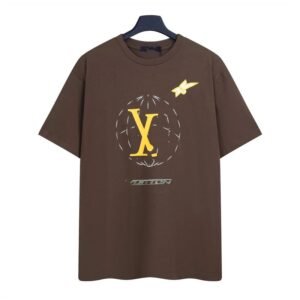 Louis Vuitton LV Trendy Printed Brown Short-sleeve T-shirt