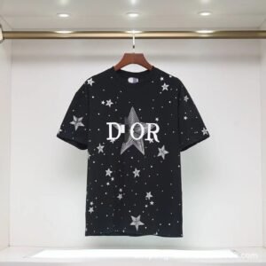 Dior Trendy Cool All-over Star Print Black T-Shirt