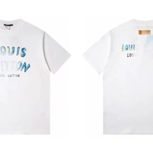 Louis Vuitton Watercolor Graffiti Style White T-Shirt