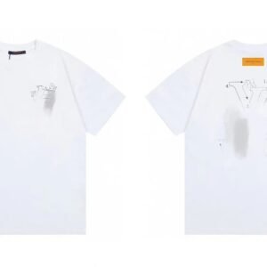 Louis Vuitton Trendy Line-drawing Style White Short-sleeve T-shirt