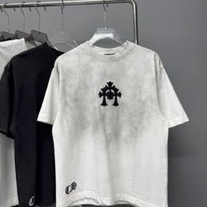 Chrome Hearts Cross Embroidered Street Style White T-shirt