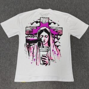 American Streetwear Brand Virgin Mary Printed Street Style White T-Shirt