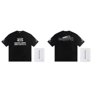 Balenciaga Printed Street Style Black T-shirt