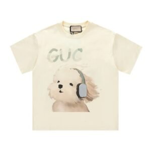 Gucci Puppy Print Casual Off-white T-Shirt