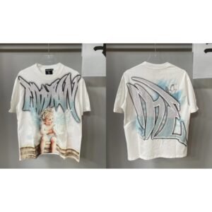 Mixed Emotion Angel Rhinestone Street-style White T-Shirt