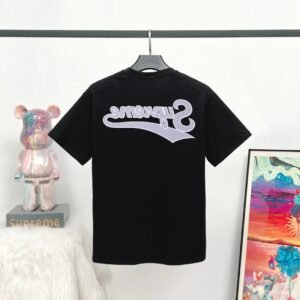 Supreme Inverted Logo Street Style Black Short-sleeve T-shirt