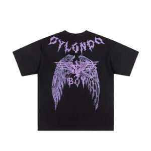 BOY Gothic Wing Print Black Short-sleeve T-shirt