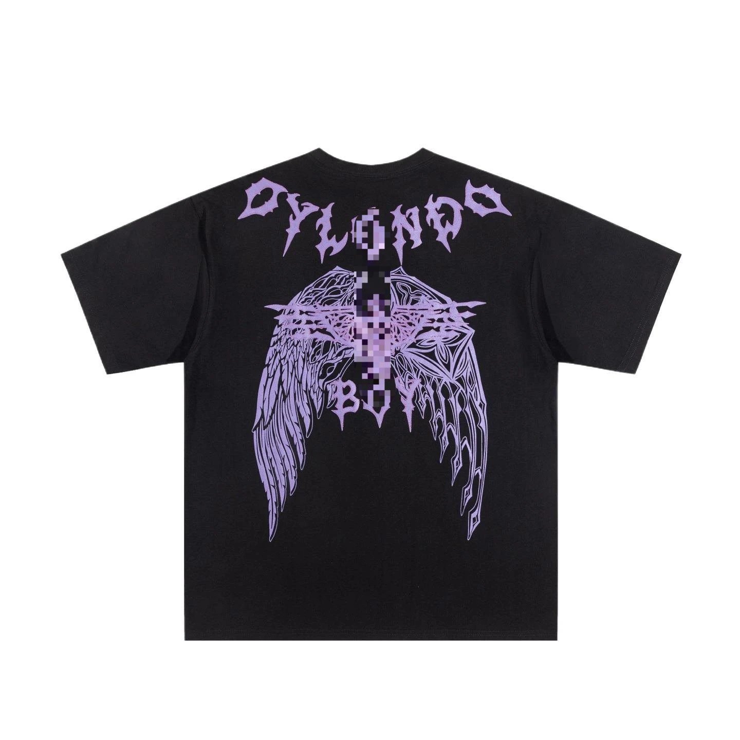 BOY Gothic Wing Print Black Short-sleeve T-shirt