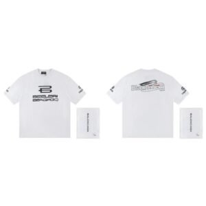 Balenciaga Trendy Racing Print White T-Shirt