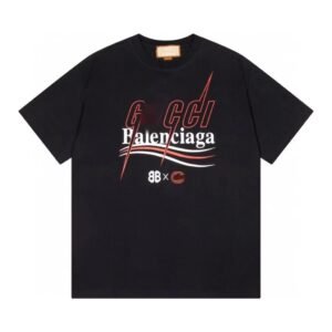 Balenciaga Co-branded Trendy Style Black Short-sleeve T-shirt