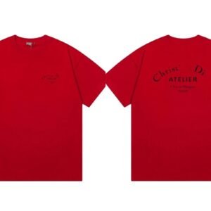 Dior Atelier Minimalist Style True Red Short-sleeve T-shirt