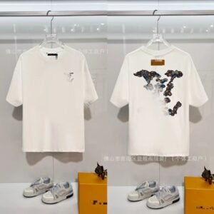 Louis Vuitton Vintage-style Jacquard White Short-sleeved T-shirt