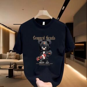 Streetwear Brand Bearbrick Skateboarding Street Style Navy Blue T-Shirt