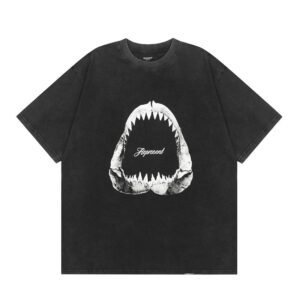 Represent Shark Print Vintage Style Black T-Shirt