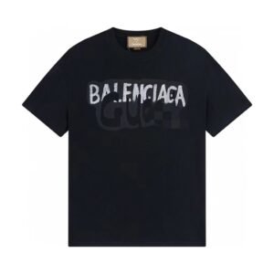 Balenciaga Co-branded Graffiti-style Black T-Shirt