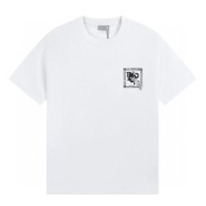 Dior Graffiti Print Minimalist Style White Short-sleeve T-shirt