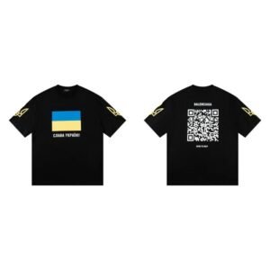 Balenciaga Charity Print Trendy Style Black Short-sleeve T-Shirt