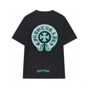 Chrome Hearts Cross Embroidered Vintage Style Black T-Shirt
