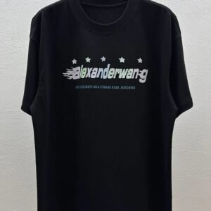Alexander Wang Star Print Trendy Black T-Shirt
