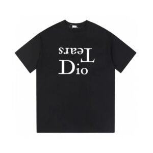 Dior Tears Co-branded Minimalist Style Black T-Shirt