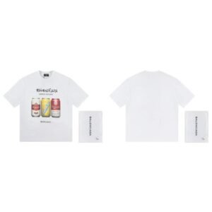 Balenciaga Trendy White T-Shirt with Soda Can Print