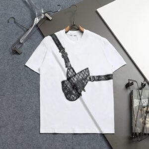 Dior Monogram Collection Light Luxury Style White T-Shirt