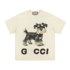 Gucci Schnauzer Print Off-white Casual T-shirt