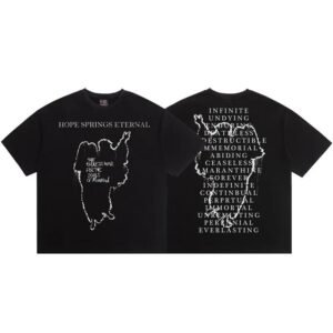 SAINT Skull Print Street Style Black T-Shirt