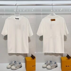 Louis Vuitton Embossed Minimalist Style White Short-sleeve T-shirt