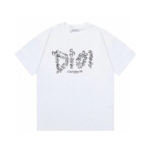 Dior Monogram Light Luxury Style White Short-sleeve T-Shirt