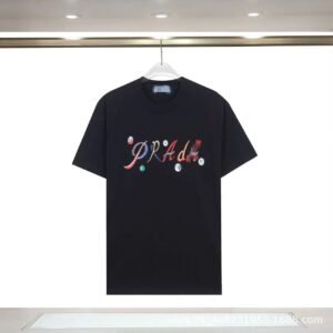 Prada Trendy Black Short-sleeve T-shirt with Billiard Print