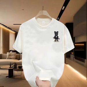 Trendy Brand Violent Bear Street Style Off-white Short Sleeve T-shirt