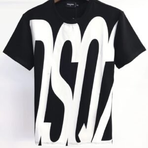 DSQ Large Letter Street Style Black and White Short Sleeve T-Shirt
