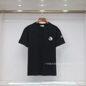 Moncler Badged Casual-Style Black T-Shirt