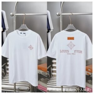 Louis Vuitton Monogram Embroidered Casual White T-Shirt