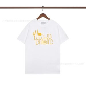 Moncler Line Sketch Print Casual Style White T-Shirt