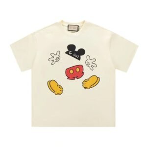 Gucci x Mickey Mouse Co-branded Fun Trendy Style Off-white T-shirt