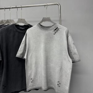 Chrome Hearts Cross Embroidered Street Style Gray Short-sleeve T-shirt