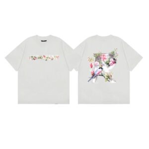 Represent Floral Retro Style Light Grey Short Sleeve T-Shirt