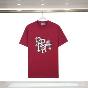Prada Graffiti Print Cool Edgy Burgundy T-Shirt