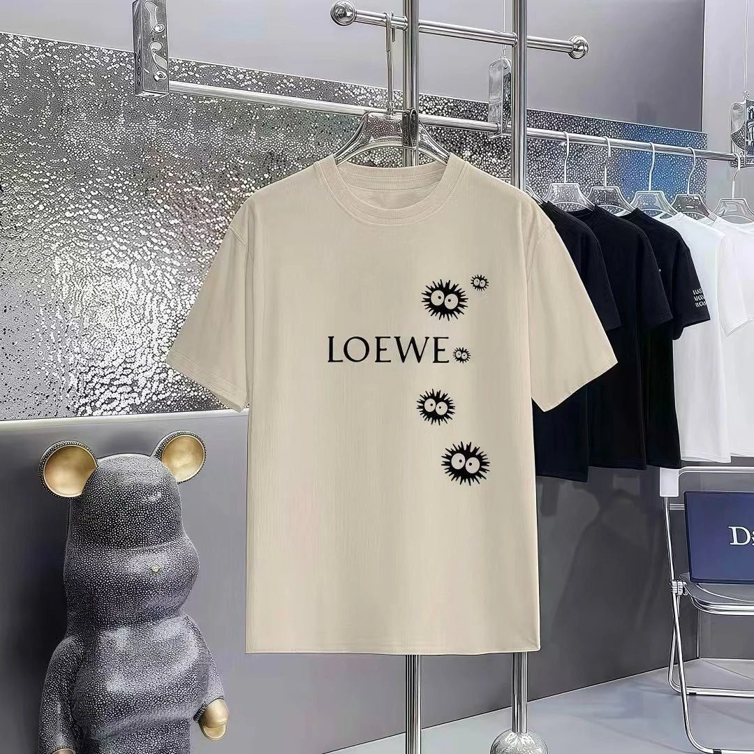 LOEWE x My Neighbor Totoro Collaboration Casual-style Beige Short-sleeve T-shirt