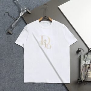 Dior Embroidered Light Luxury Style White T-Shirt