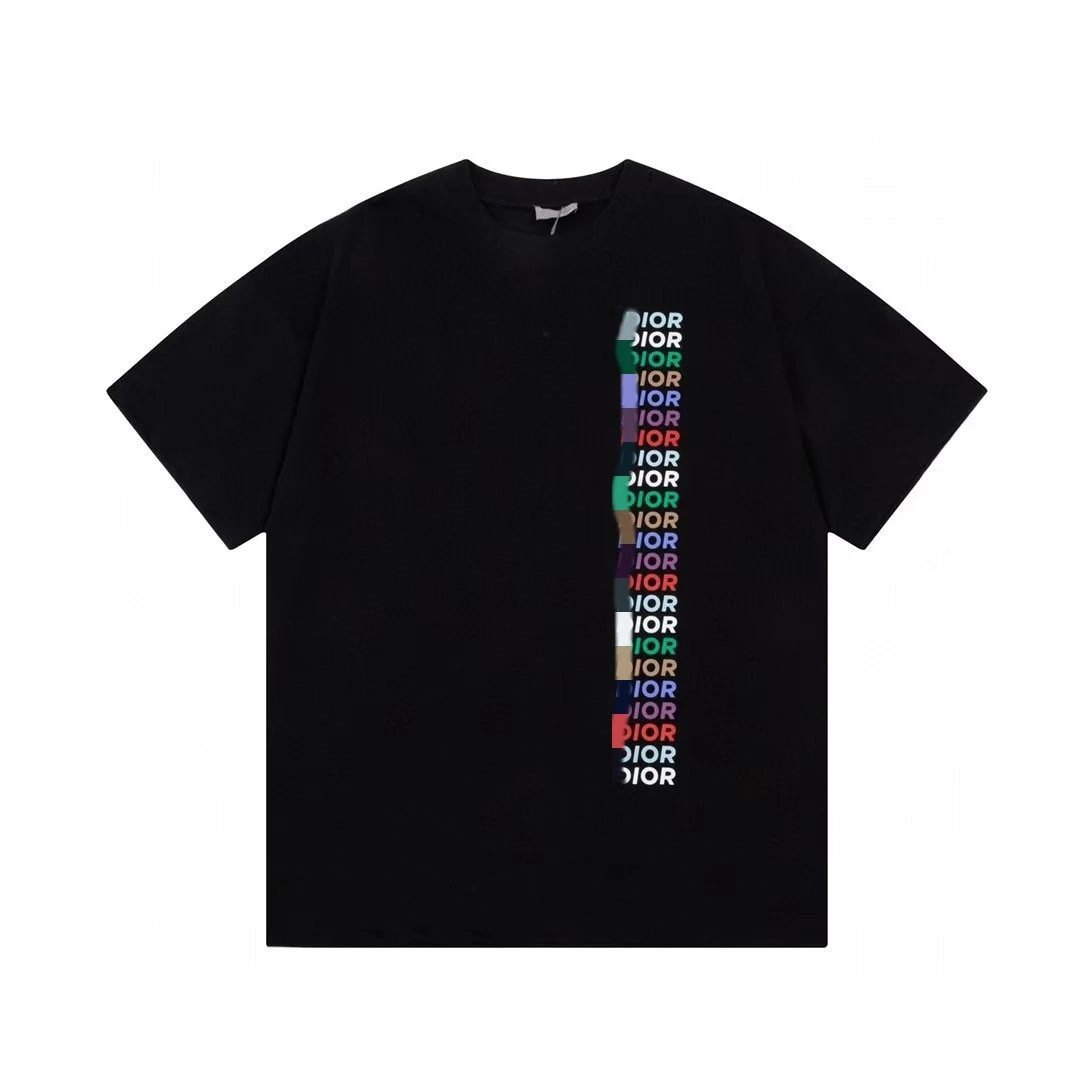 Dior Trendy Black T-Shirt with Colorful Letters