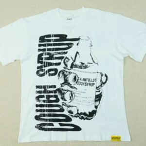 ALOCS Syrup Print Street Style White T-Shirt