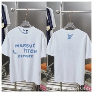 Louis Vuitton Pixel Print Trendy Style White T-Shirt