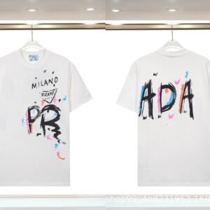 Prada Graffiti Street Style White Short-sleeved T-shirt