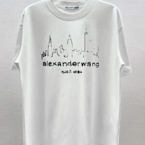 Alexander Wang Skyline Street Style White T-Shirt