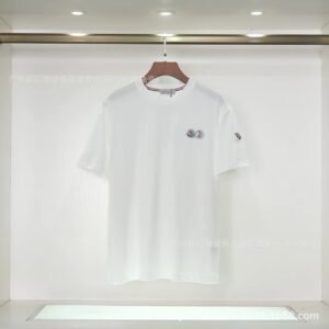 Moncler Badge Casual Style White T-Shirt